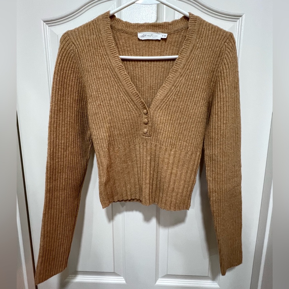 Cozy Ribbed Camel Pullover Sweater